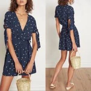 Faithfull the Brand Oslo Dress in Estella Floral Dark Blue Mini Dress Women’s 6